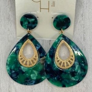 Green Drop Earrings